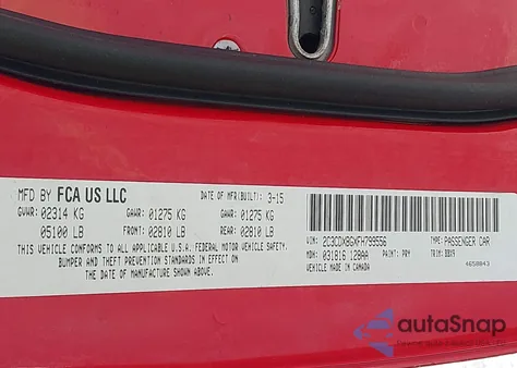 2015 Dodge Charger Se z USA, uszkodzony, nr VIN 2C3CDXBGXFH799556